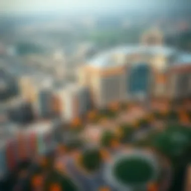 Aerial view of Park Heights demonstrating its strategic location within Dubai