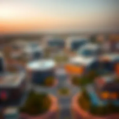 An aerial view showcasing Academic City's layout and facilities