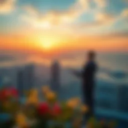 Majestic view of Address Sky View Hotel at sunset