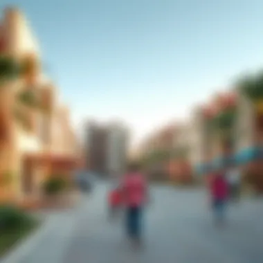 Vibrant community spaces in a Dubai neighborhood