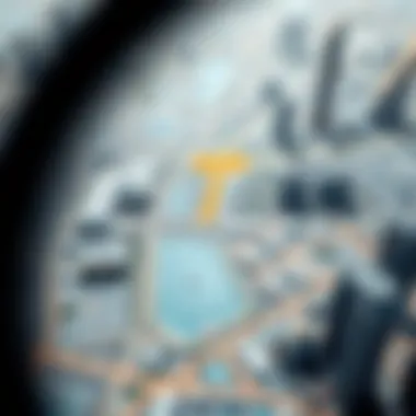 Urban planning map showcasing strategic locations in Dubai