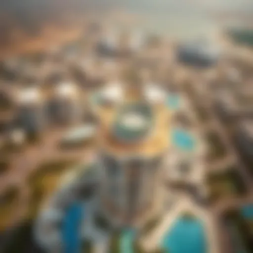 Aerial view of Apricot Tower showcasing its architectural elegance