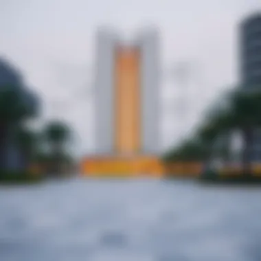 Innovative Architectural Blueprint of Apricot Tower Architectural blueprint of Apricot Tower illustrating innovative design