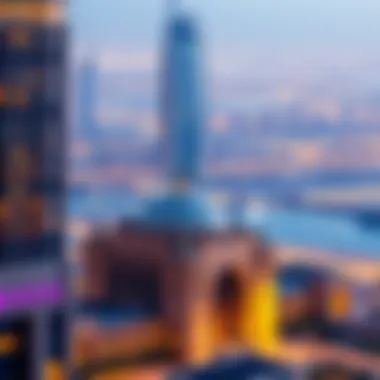 Bab Al Rayan surrounded by the vibrant cityscape of Dubai