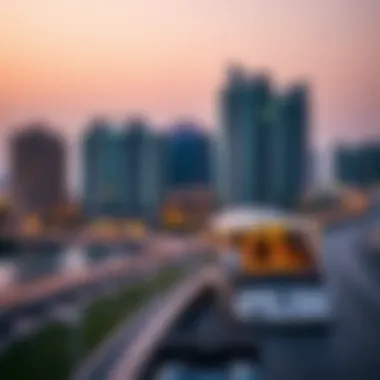 Prime Location of Badrah Waterfront Prime location of Badrah Waterfront in Dubai with urban landscape