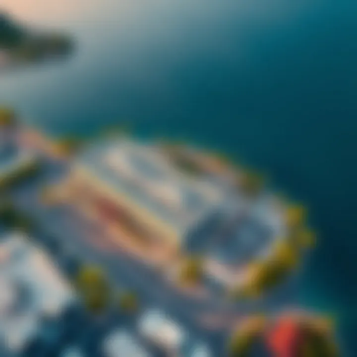 Aerial Perspective of Bluewaters Island Parking Aerial view of Bluewaters Island showcasing parking facilities