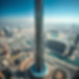 Aerial view of Burj Khalifa during construction