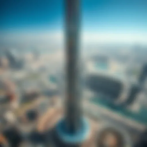 Aerial view of Burj Khalifa during construction