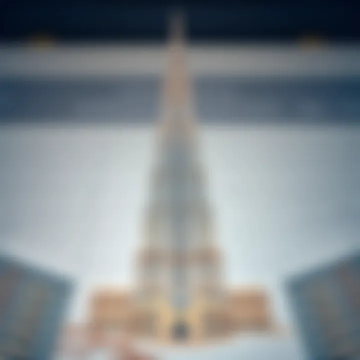 Architectural blueprint of Burj Khalifa