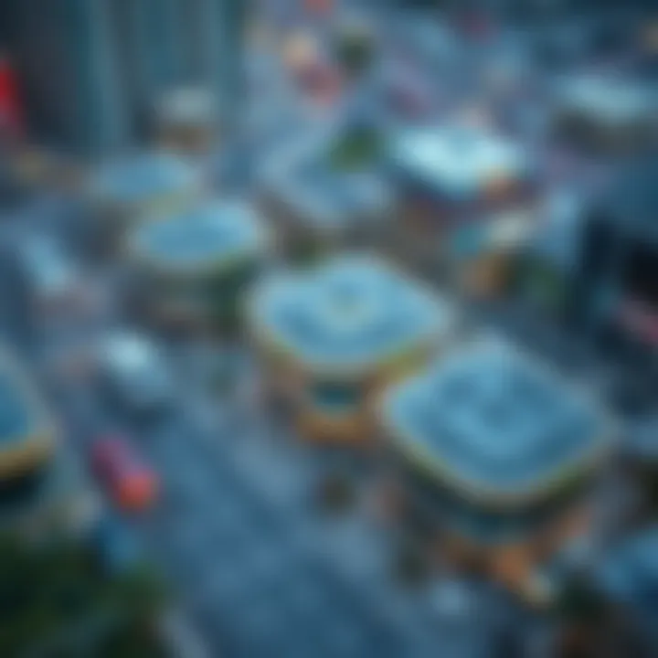 Aerial view showcasing the strategic location of Centrepoint Metro Station in Dubai