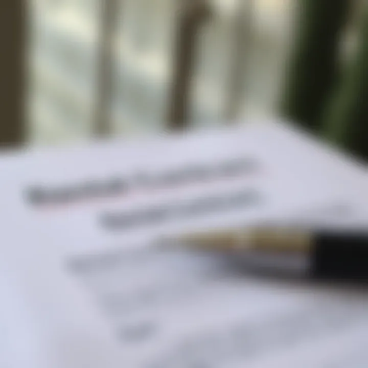 A close-up of a rental contract and a pen