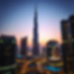 Breathtaking view of the Burj Khalifa at sunset