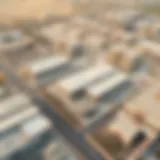 Aerial view of Mussafah industrial area