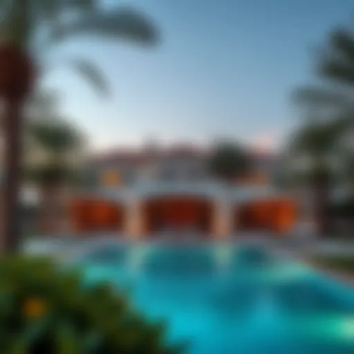 Luxurious villa nestled among palm trees