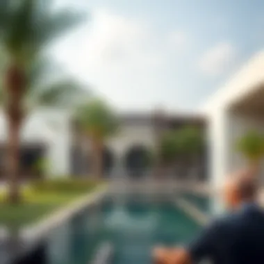 Modern architectural design blending with nature