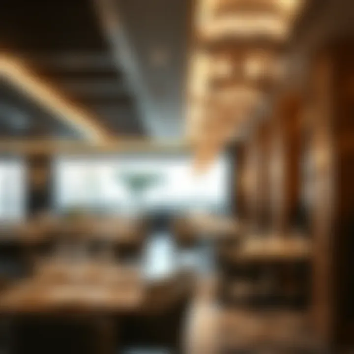 Sophisticated Restaurant Ambiance Luxurious restaurant interior with contemporary decor