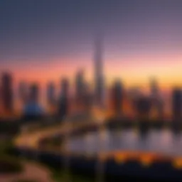 Stunning skyline view of Dubai Gate 1