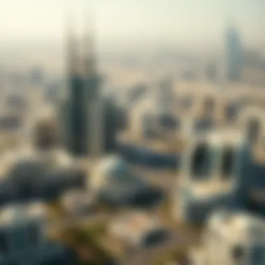 Dubai's Architectural Landscape An aerial view of Dubai showcasing modern architectural marvels