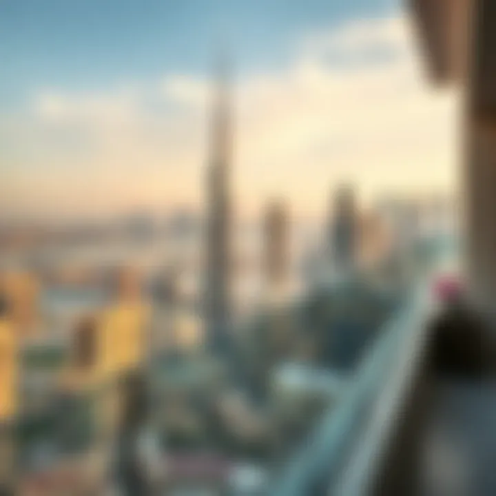 Dubai Skyline from Eden House Breathtaking view from Eden House balcony overlooking Dubai skyline