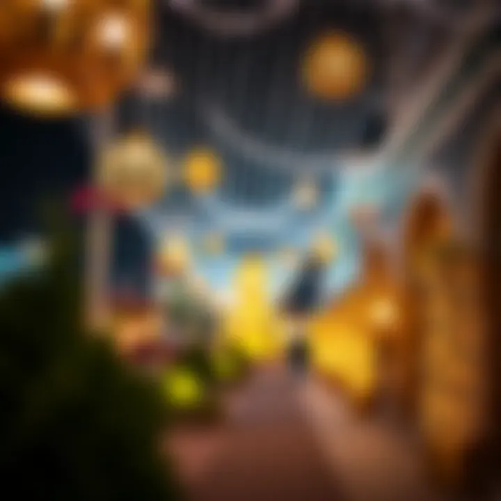 Festive decorations and lights for Eid