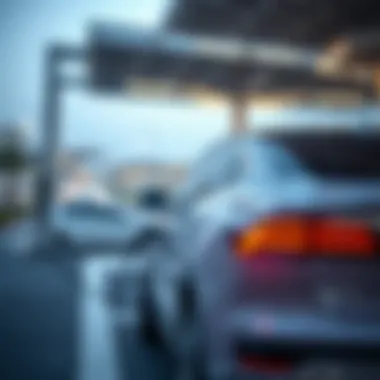 Electric Car Charging Infrastructure in UAE Electric car charging at a station in UAE