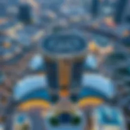 Aerial view of Etihad Towers Mall showcasing its modern architecture