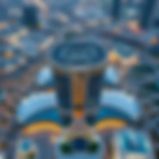 Aerial view of Etihad Towers Mall showcasing its modern architecture