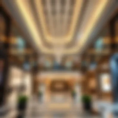 Interior View of Luxury Shops Interior view of luxury retail shops in Etihad Towers Mall