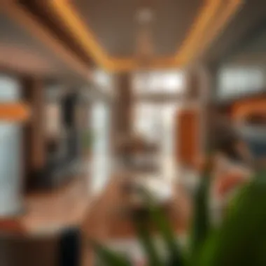 Interior of a luxurious apartment in Burj Khalifa highlighting modern design and amenities