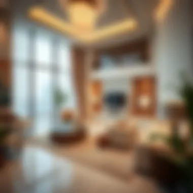 Luxurious interior of Al Ghadeer Hotel Apartment showcasing modern design.