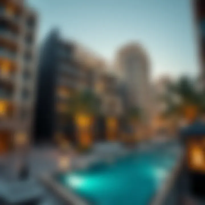 Prime location of Al Ghadeer Hotel Apartment in Dubai's vibrant neighborhood.