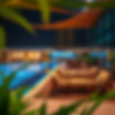 Relaxing amenities including pool and lounge area at Al Ghadeer Hotel Apartment.