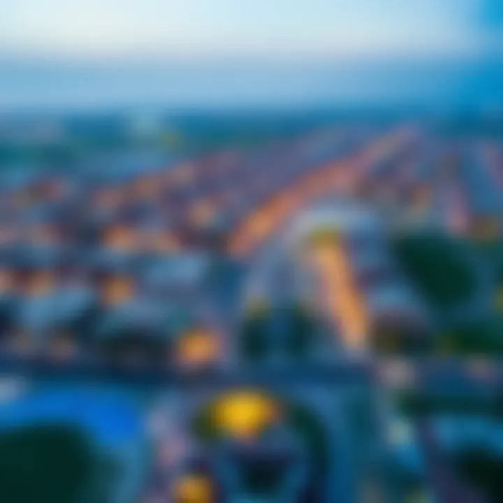 Aerial View of المرابع العربية Aerial view of the residential community highlighting its strategic location