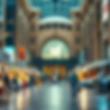 Commercial Activity in Al Nasser Square A bustling market scene in Al Nasser Square showcasing its commercial vitality