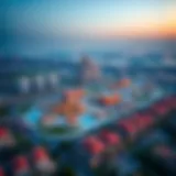 Aerial view of Al Ruwayyah showcasing the blend of urban development and natural surroundings