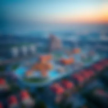 Aerial view of Al Ruwayyah showcasing the blend of urban development and natural surroundings