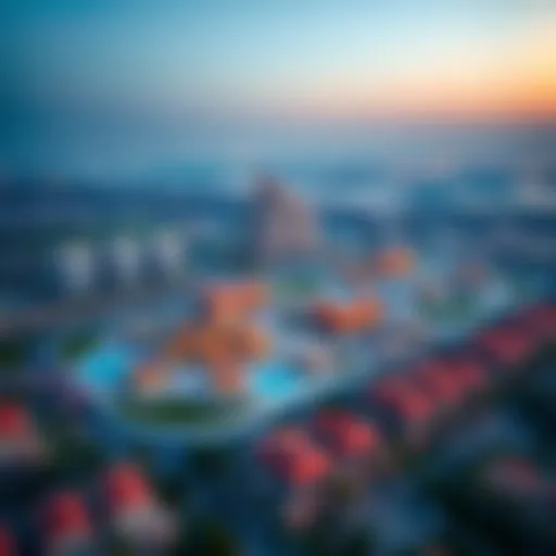 Aerial view of Al Ruwayyah showcasing the blend of urban development and natural surroundings