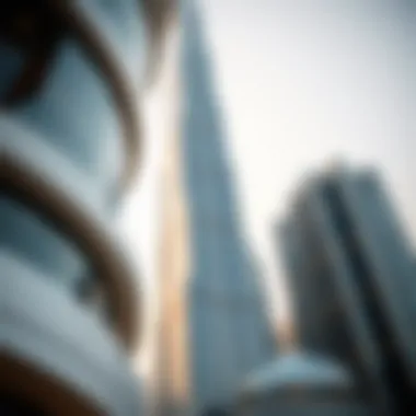Close-up of Baniyas Tower's unique design elements