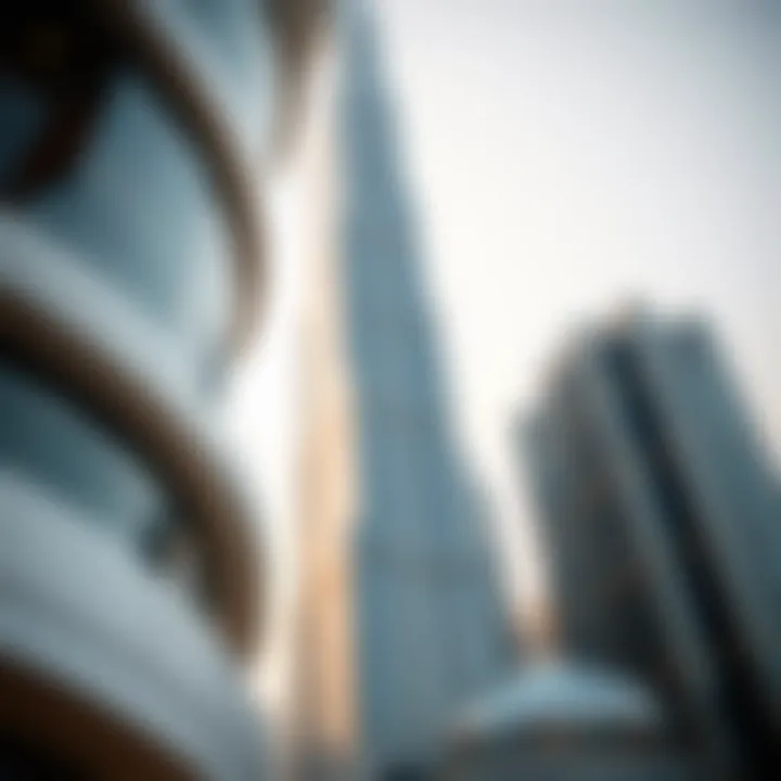 Close-up of Baniyas Tower's unique design elements