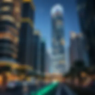 The Dynamic Environment of Business Bay Business Bay's vibrant surroundings highlighting the tower's significance