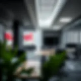 A contemporary office space at Nakheel Properties showcasing a collaborative work environment