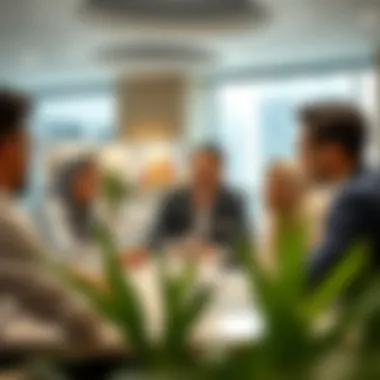 Strategic Team Collaboration A professional team meeting at Nakheel Properties discussing project strategies