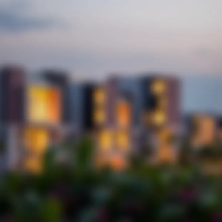 Architectural renderings of residential units in Damac Maritime City highlighting modern design elements.