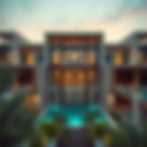 Architectural Marvel of Dubai Vista Estate Stunning architectural view of Dubai Vista Estate showcasing modern design