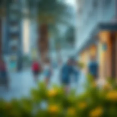Community Engagement in Dubai's Walkable Spaces A vibrant street scene showcasing community interaction in a pedestrian area