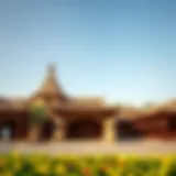 Cultural pavilions showcasing global heritage