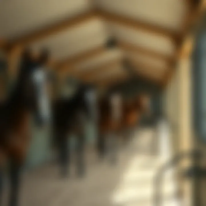 Luxurious stable facilities showcasing premium horses