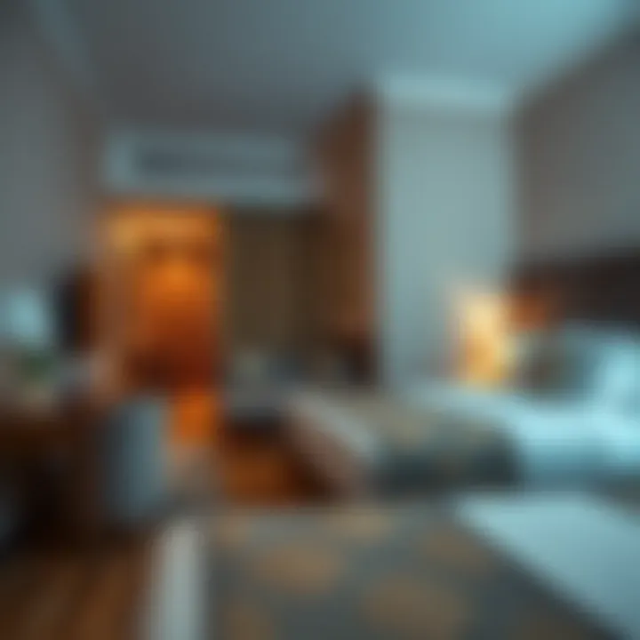 Cozy interior of a budget hotel room in Satwa, highlighting comfort and style