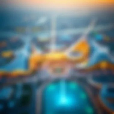 Aerial view of Expo Dubai showcasing the architectural marvels