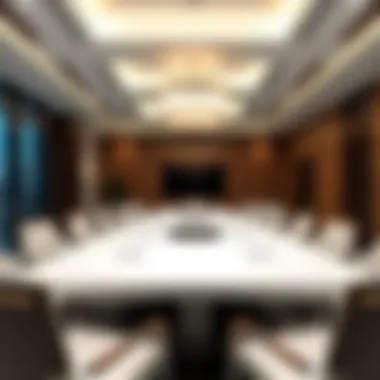 Conference room within the International Business Tower equipped for corporate events